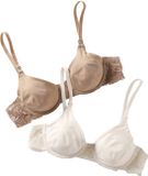 Envie de Fraise Set - 2 zwangerschaps- en voedingsbeha's - microvezel en kant - Moka - 85B