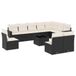 vidaXL 11-delige Loungeset met Kussens, Poly Rattan, Zwart