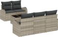 vidaXL Tuinbank Set Lichtgrijs Polyrattan