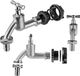 KADAX Robinet de puisage avec raccord tuyau pour cuve de récupération d'eau de pluie, robinet d'eau en métal, accessoires pour réservoir d'eau de pluie pour une irrigation de jardin efficace (argent)