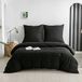 Good Nite Beddengoedset, 3-delig, 100% polyester, microvezel, comfortabel, met ritssluiting, dekbedovertrekken, 1 effen dekbedovertrek + 2 kussenslopen (zwart, 200 x 200 cm + 80 x 80 cm x 2)