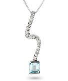 Orphelia KD-2026 - Hanger met ketting - Witgoud 18 Karaat - Diamant 0.25 ct / Topaas 0.40 ct