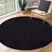 RELAX – Tapis extra doux et lavable jusqu'à 30°C avec dessous antidérapant – Structure veloutée – Pour chambre à coucher ou salon – Noir, rond 160 cm