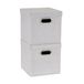 Household Essentials 804-1 Café Opbergkubus met deksels en handvatten, 2 stuks, grijs, linnen