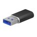 VoltShine Mini-USB 3.2 Gen 2, USB 2.0, 3A, USB-C-adapter, zwart