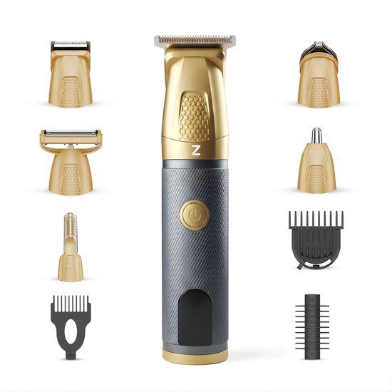 Zeri Scheerapparaat Mannen - Foil Shaver met Trimmer - Neustrimmer - Tondeuse - Waterdicht - Head Shaver - Goud