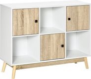 Homcom Dressoir - Spaanplaat - 96x30x75cm - Natuurlijk hout