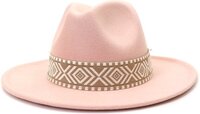 Fedora Hoed - Aztec Lichtroze - Dames - Katoen/Polyester - Fashion Favorite