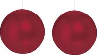 Trend Candles Bolkaars glad - 2x - bordeaux rood - 7 cm