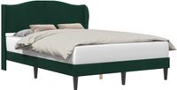 vidaXL Bedframe met hoofdeinde, donkergroen, 140 x 200 cm, fluweel