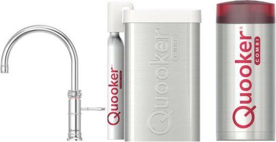 Quooker Combi Cube Classic Fusion Round RVS - Kokend water kraan - RVS