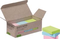 Q-CONNECT Quick Notes Recycled pastel | ft 38 x 51 mm | 100 vel | doos van 12 stuks in geassorteerde kleuren
