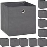 vidaXL Boîtes de rangement 10 pièces 32x32x32 cm tissu non-tissé gris