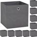 vidaXL Boîtes de rangement 10 pièces 32x32x32 cm tissu non-tissé gris