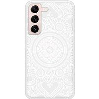 Samsung Galaxy S22 Mandala blanc Verstevigd hoesje met sublimatie bedrukking