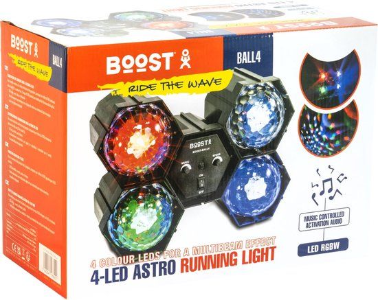 BoosT Lichtsequencer met 4 Astro LED Bollen - Disco verlichting