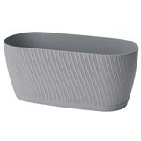 Form-Plastic Bloempot / plantenbak / Langwerpige bloempot met schoteldoos - Grijs - 27cm / 2,65L