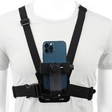 PellKing Houder voor borstmontage, bevestigingsriem met clip voor POV actiecamera, Samsung mobiele telefoon, iPhone Plus en meer