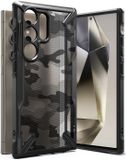Ringke Fusion X | Hoesje Geschikt voor Samsung Galaxy S24 Ultra | Back Cover | Militaire Standaard | Camo Zwart