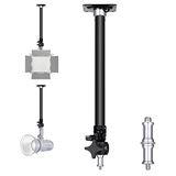 Neewer Wandmontage Boom Arm 15-23.6"/38-60 Centimeter Verstelbare Lengte met 1/4" tot 3/8" Universele Adapter voor Fotostudio Video Licht, Monolights Fotografie