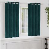 vidaXL Gordijnen 2 st donkergroen 140 x 175 cm fluweel