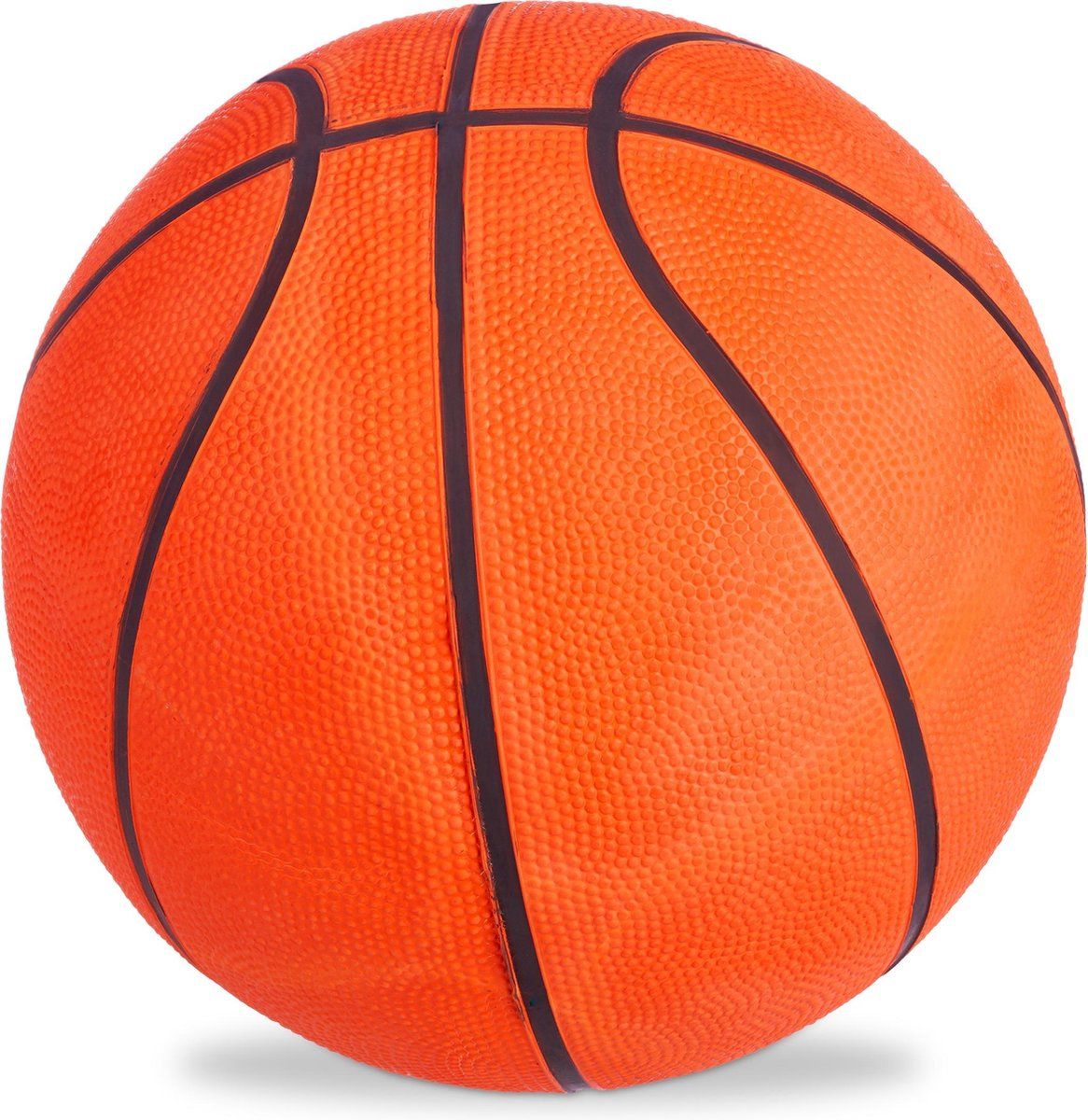 Relaxdays Basketbal Maat 7 - Straatbal - Binnen & Buiten - Rubber - Zwart/Oranje