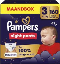 Pampers Night Pants Maat 3 - 160 Luierbroekjes - 6kg-11kg - Maandbox