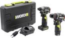 Professional Worx Professional WU927 Accu-slagmoersleutel, Accu-schroefboormachine 12 V 2 Ah, 4 Ah Li-ion Incl. 2 accu's, Incl. lade