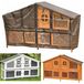 Housse de protection pour clapier - Housse de protection contre les intempéries - 180 x 55 x 104 cm - Marron foncé et noir