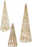 Loberon Decoratieve boom set van 3 Amelioro wit/goudkleurig