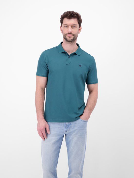 LERROS Herenpoloshirt COOL & DRY ademend piqué SOFT TEAL Maat S