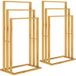 Casaria 2x Handdoekhouder Bamboe 3 Stangen Trapvormig Handdoekrek 40x24x82cm