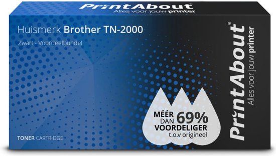 PrintAbout TN-2000 Toner Zwart - 2-pack - Compatibel