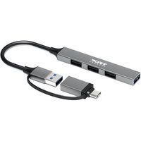 Port Designs 900160 USB Type-C Hub, 4 Poorten, 5000 Mbit/s, Zilver