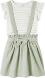 Vertbaudet Set - 2 delig - t-shirt - rok - strepen - katoengaas