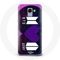 Maniacase Hoesje voor Samsung Galaxy A8 2018 Bangtan Sonyeondan Logo BTS En Logo ARMY I Purple You