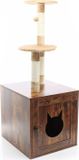 Fudajo Griffoir en bois, 125 cm, avec niche, brun vintage