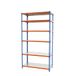 Simon Rack Metalen stelling 2500x1200x300 mm - Simonclick | 6 niveaus, Metalen legbord, 200 kg buigbelasting, Corrosiewerende coating, Blauw/Oranje/Gegalvaniseerd