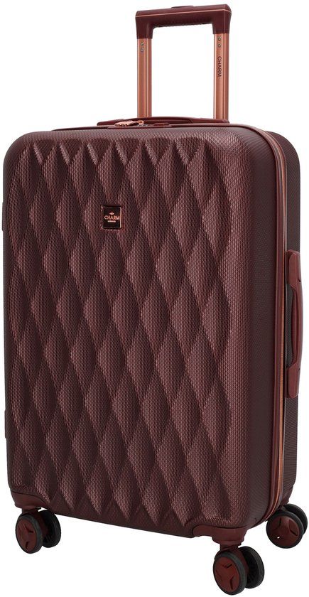 Charm London Honey Koffer - M - 74 Liter - 66 x 43.5 x 28 cm - TSA Slot - Middelmaat - Reizen - Travel - Hardcase - Bordeaux rood
