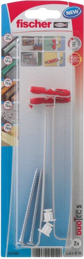 Fischer DuoTec Hollewandplug - 2 stuks - 10 mm - PZ2 - Schroefdoos