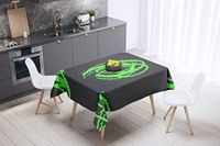 Bonamaison Tafelkleed, Anti-Mold, Sneldrogend, Waterdicht, 100% Polyester Tafellaken, Neon groene rook, 140 x 140 Cm