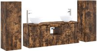 vidaXL Badkamermeubelset 5 st Gerookt eiken 33 x 34,5 x 100 cm