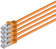 S-Impuls RJ45 Patchkabel CAT 7 Rohkabel PIMF Oranje 0,25m (5 stuks)