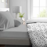 Hoeslaken, HOME LINGE PASSION Verstelbaar onderlaken HP71773 Lichtgrijs 180 x 200 + 30 cm
