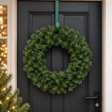 Merkloos Kerstkrans - groen - D50 cm - incl. deurhaak groen - deurkrans - dennenkrans
