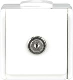 Merkloos / Sans marque Afsluitbare Stopcontact met Klapdeksel - 1-voudige Opbouw, Poolwit, Spatwaterdicht, 250V, 16A
