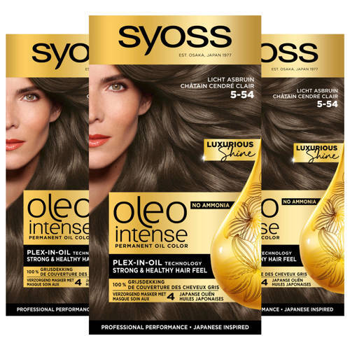 Syoss Syoss Oleo Intense haarkleuring - voordeelverpakking - 5-54 Licht Asbruin