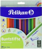 Pelikan 700122 Kleurpotloden BD12LN, driehoekig, dun, 3,0 mm, 24 kleuren