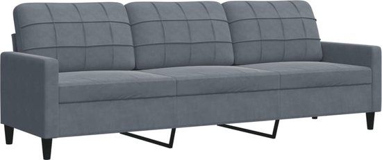 vidaXL Driezitsbank 210 cm fluweel donkergrijs