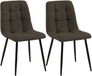 CLP Set van 2 Eetkamerstoelen Tilde - Gestoffeerd - Metalen Onderstel - belastbaar tot 150 kg - Stof/bruin